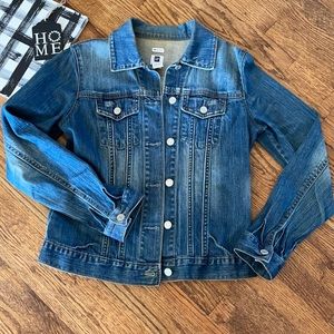 GAP | Classic Jean Jacket | Stretch | Distressed Denim | Size S